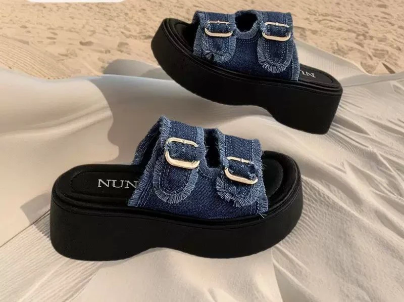 Denim Slippers Rubber