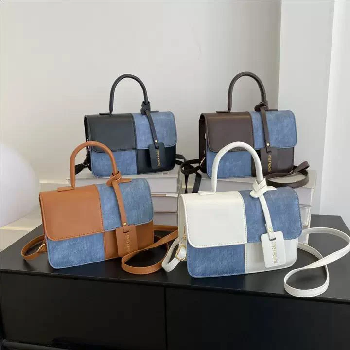 Patchwork texture handbag