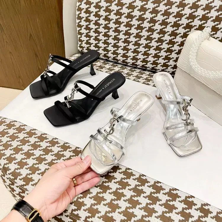 Stiletto heel slip-on high heels