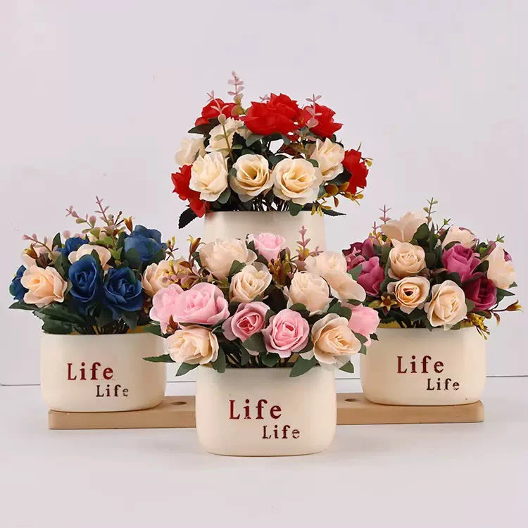 Artificial flower potted silk