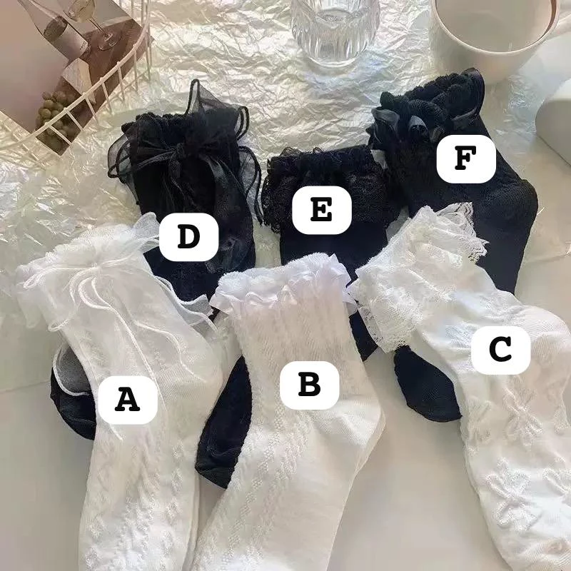 Black and White lace socks