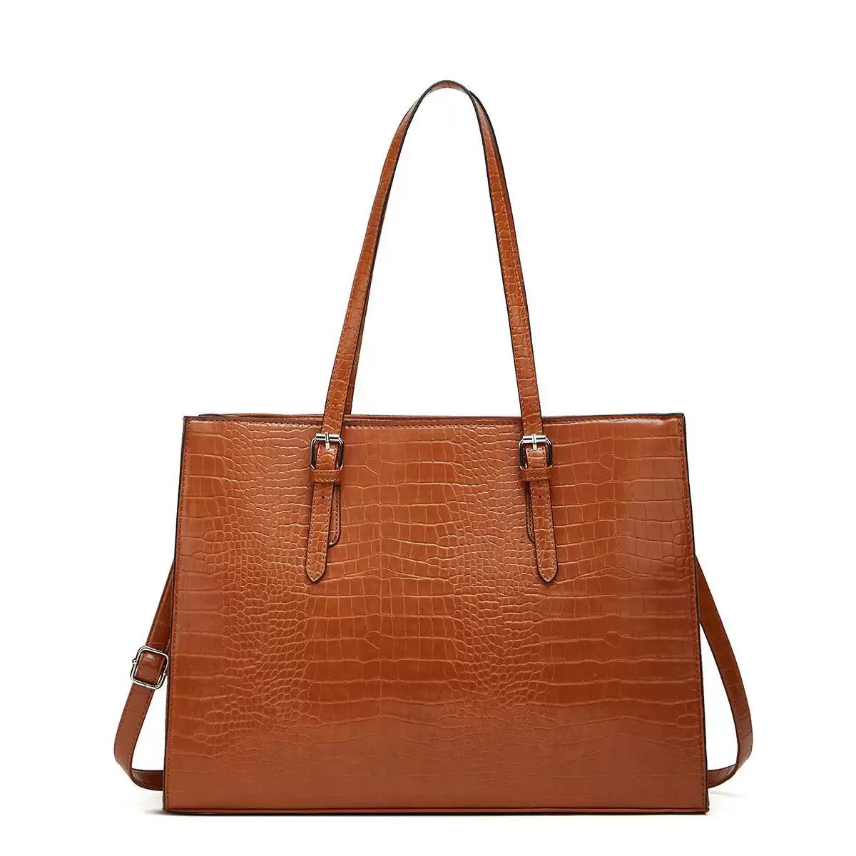 Versatile leather tote bag