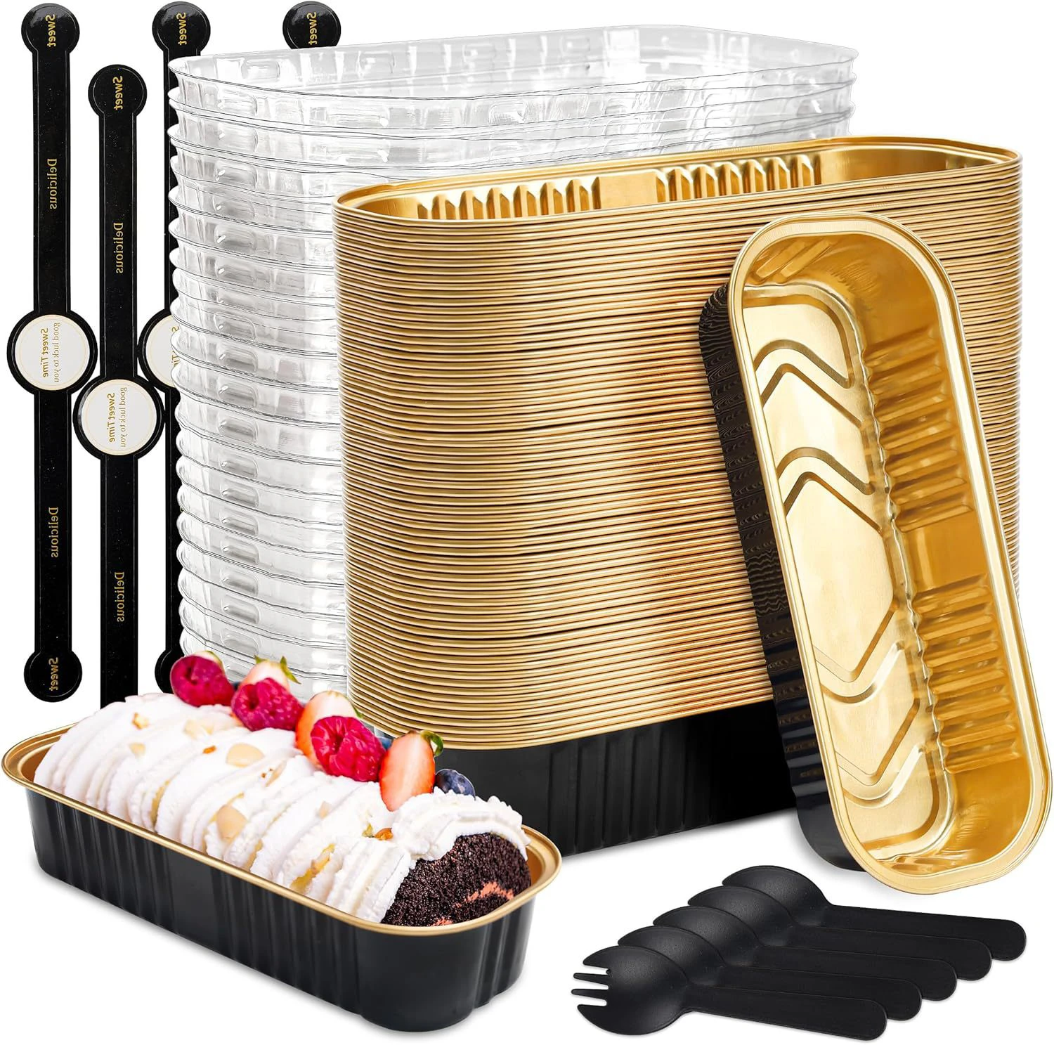 50 pieces thin foil dessert plates thumbnail