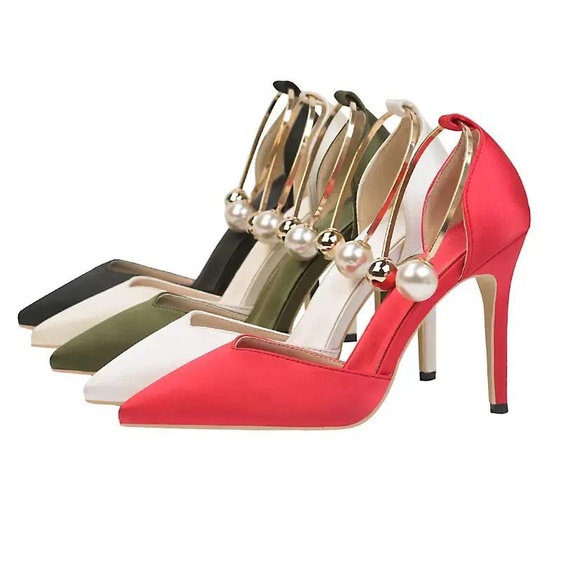High -heeled metal sandals
