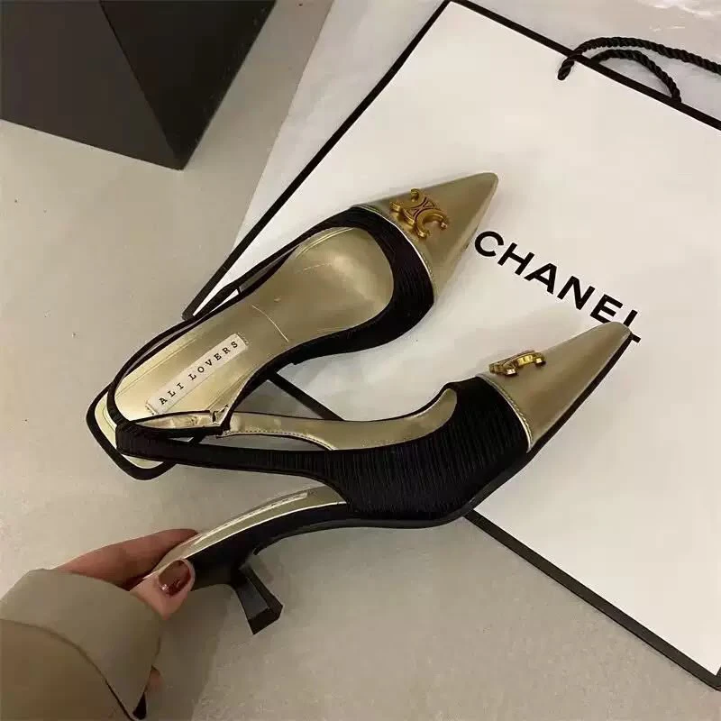 Pointed toe half -cap heels thumbnail