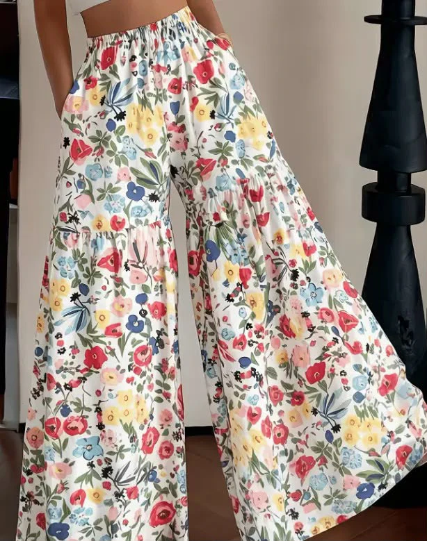 Multi colour pant trouser for women