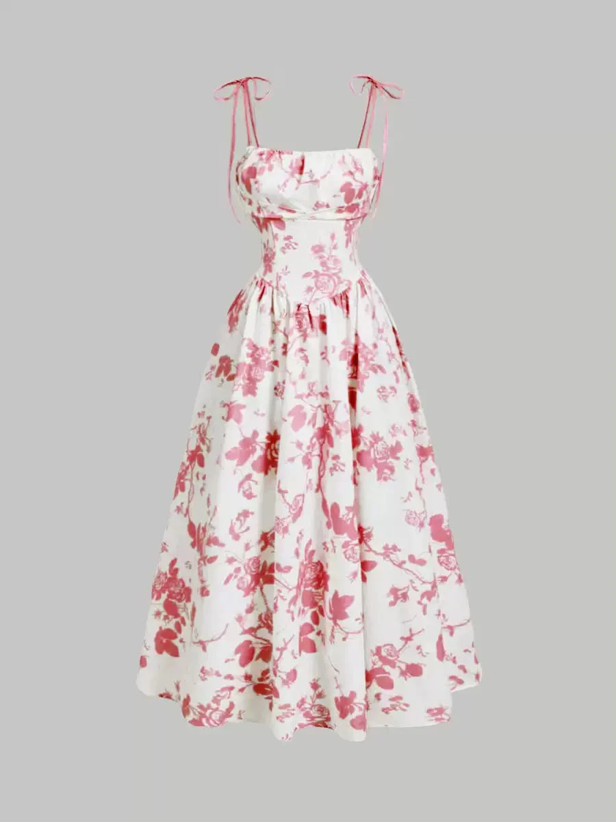 Floral print gown