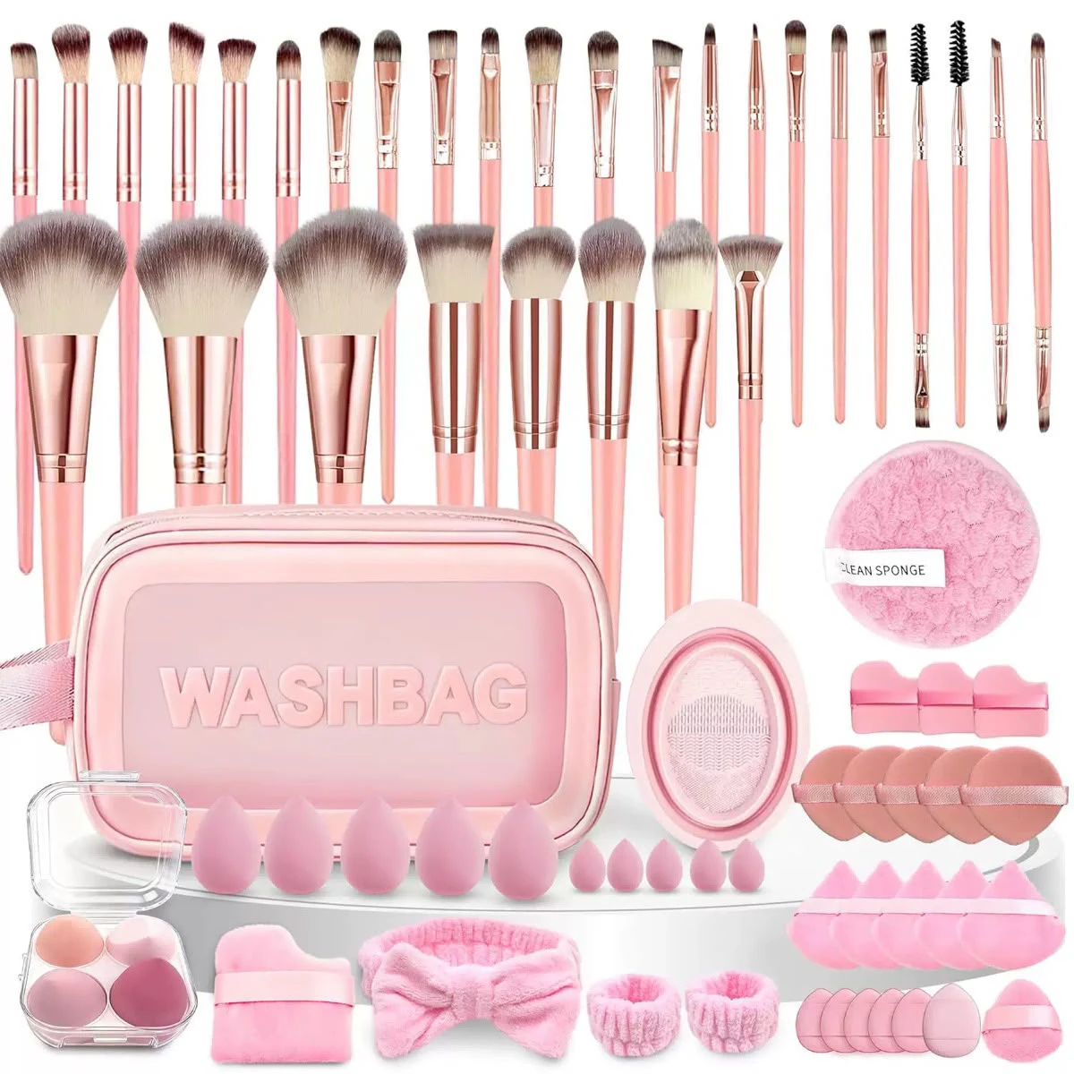 Makeup brushes and beauty sponge