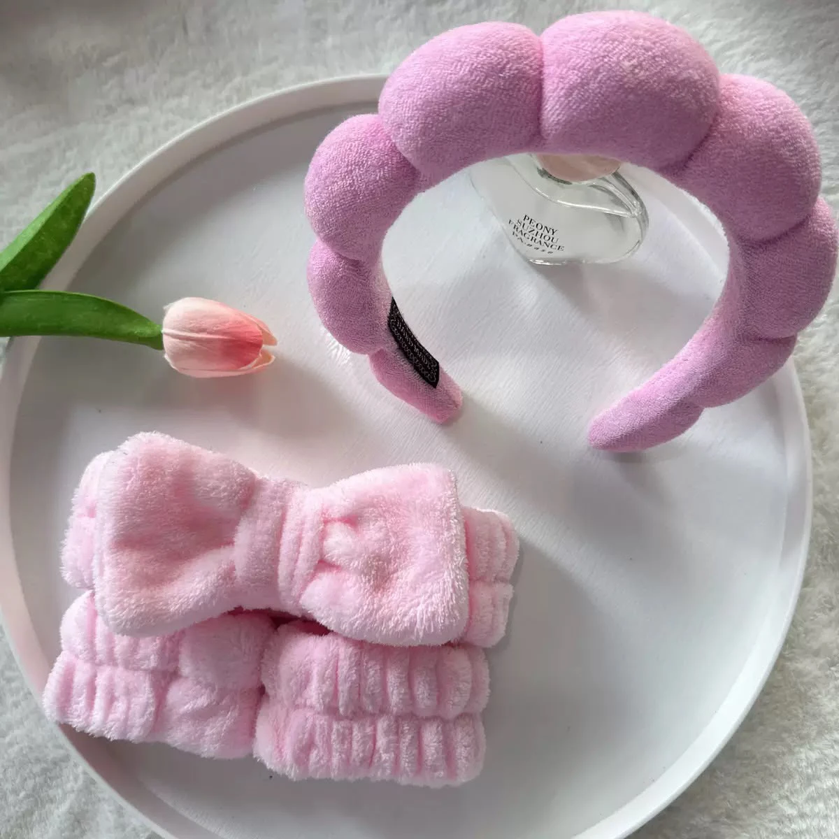 Cloud headband and coral fleece combo