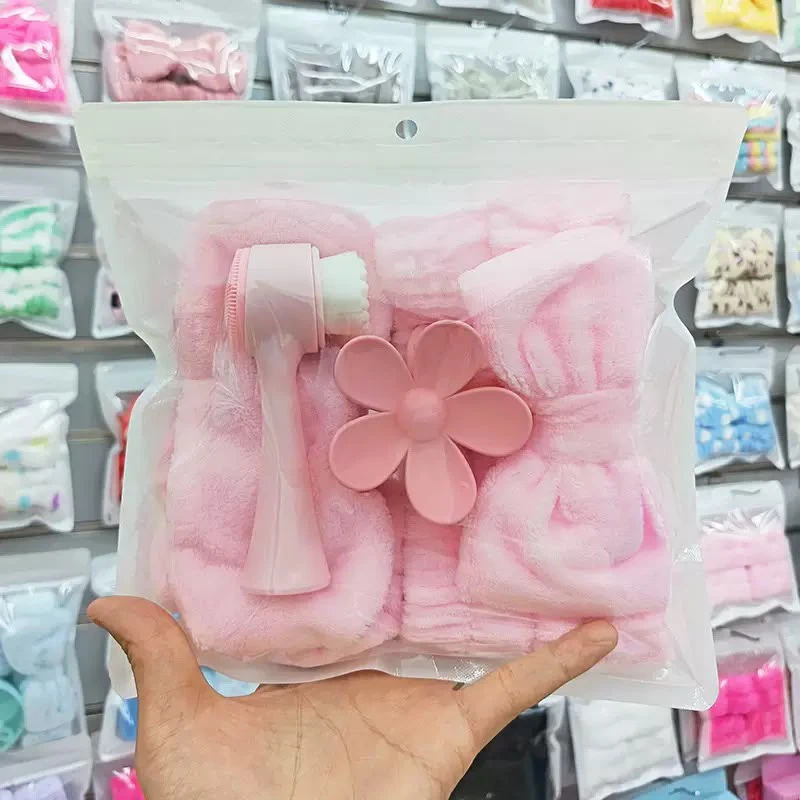 Face Wash and Makeup Remover Set, Headband, Wristband, Gripper, Facial Cleanser