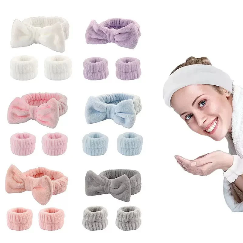 Simple Bow Hairband, Face Wash Wristband