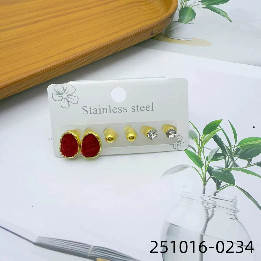 Luxury Angela Red Enamel Oval Earrings thumbnail