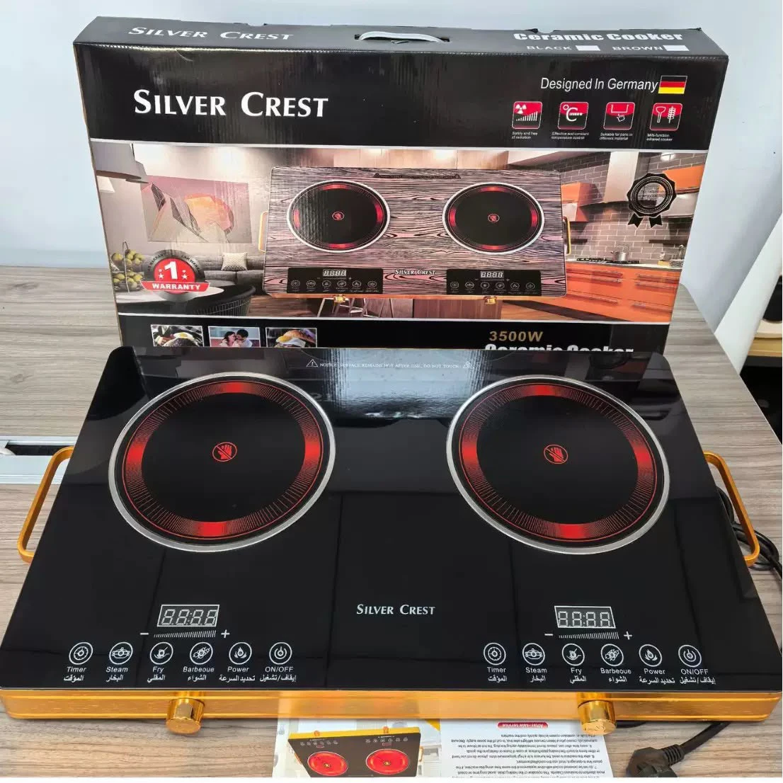 Electric double ceramic stove
