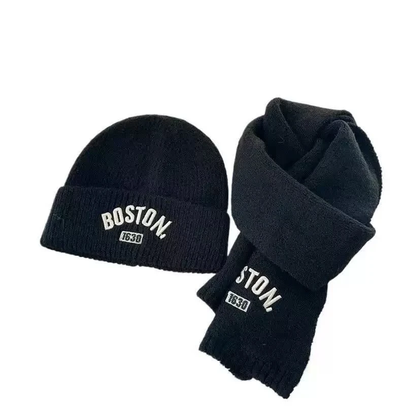 Children's knitted hat and scarf set thumbnail