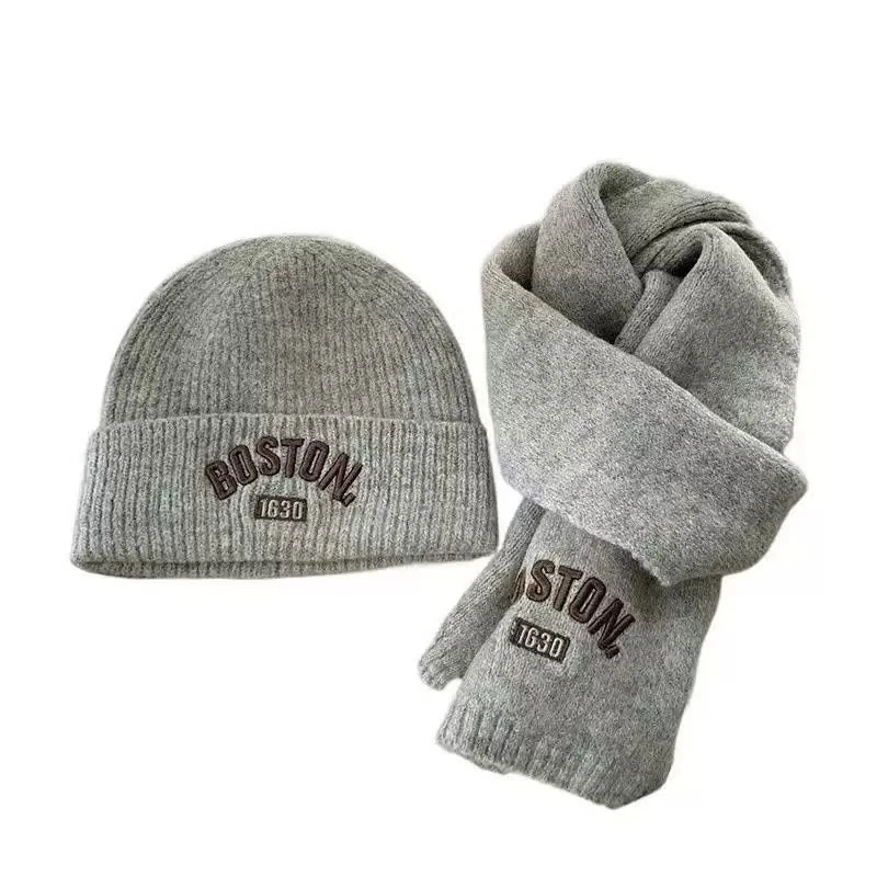 Children's knitted hat and scarf set thumbnail