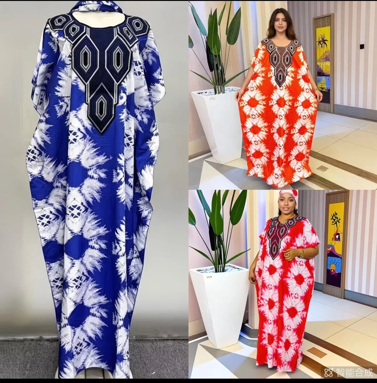 New Printed Long Dress Loose Fashion Plus Size Slimming Dress Women's Clothing in Stock . S-XL
