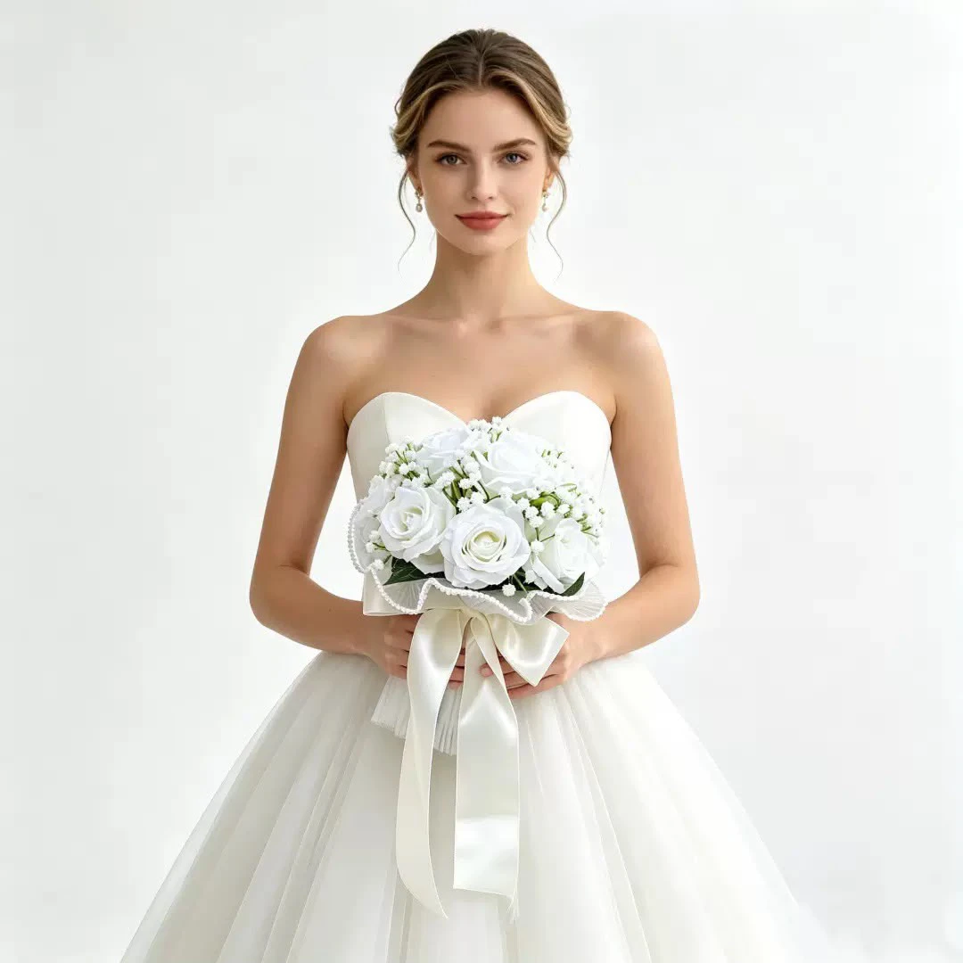 Round shaped bridal bouquet