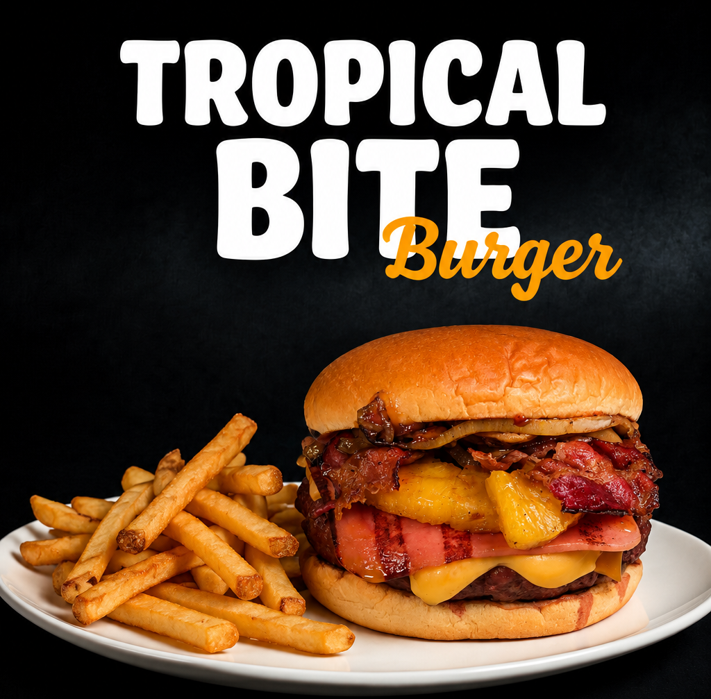 Hamburguesa Tropical Bite de Andy's Burger en San Ramón, Alajuela