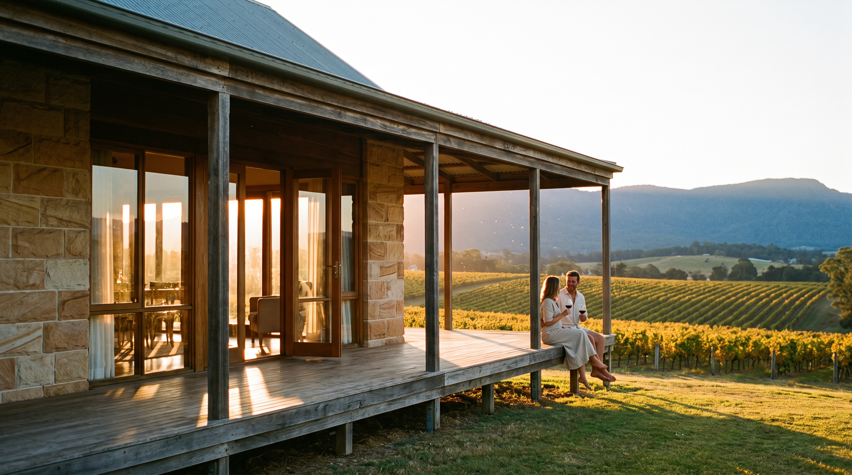 Hunter Valley luxury estate at golden hour