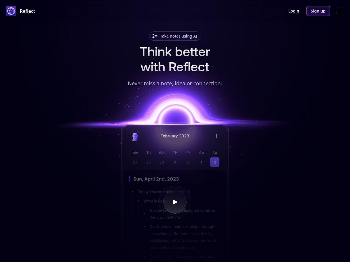 Is Reflect the Smartest Note-Taking App You've Never Heard Of — or Just Another Overpriced Obsidian Clone? - Screenshot 1