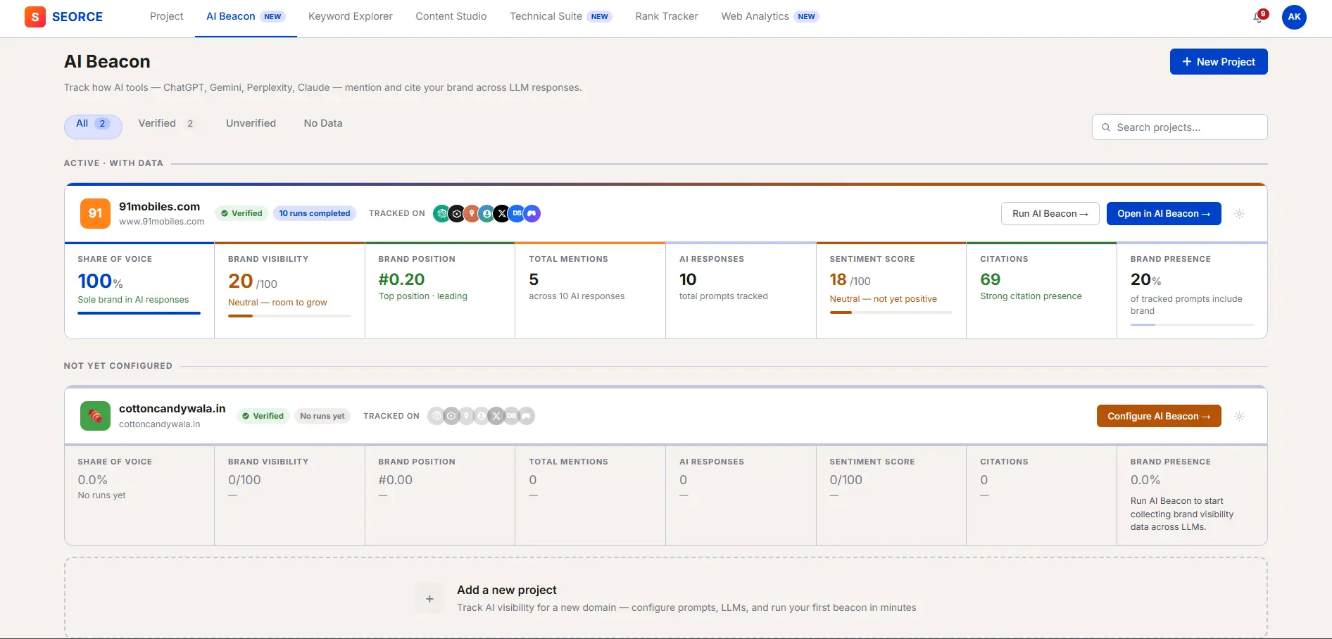 Is Your Brand Invisible to AI? SEORCE Fixes What Ahrefs and SEMrush Miss AI Productivity ⚡ 8.6/10 42,763 chars - Screenshot 1