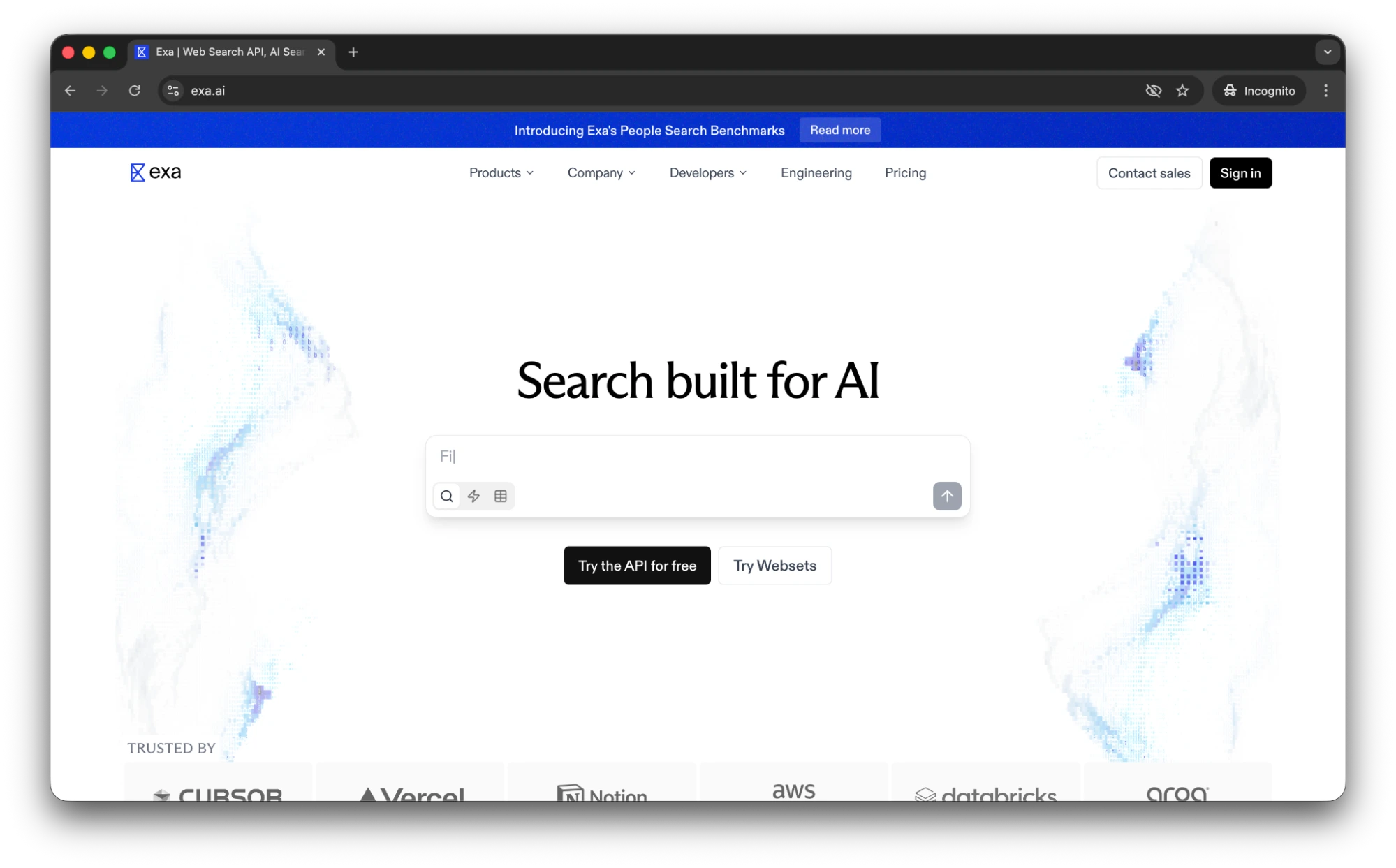 The Search Engine Built for AI Agents - Screenshot 1