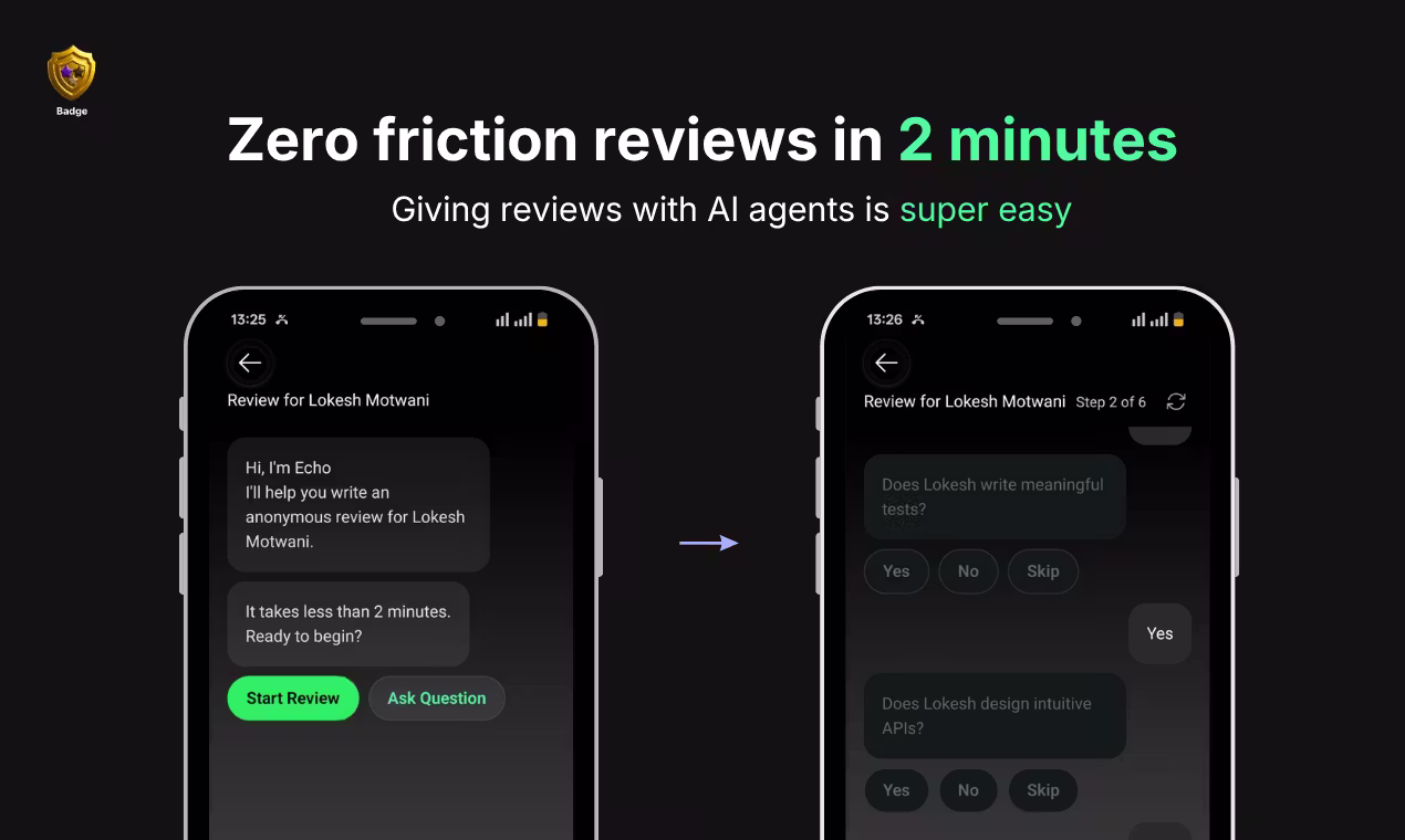 Badge Review 2026: The AI Agent That Collects Anonymous Peer Reviews and Builds a Portable Trust Score — In a World Where Resumes Can't Be Trusted - Screenshot 3