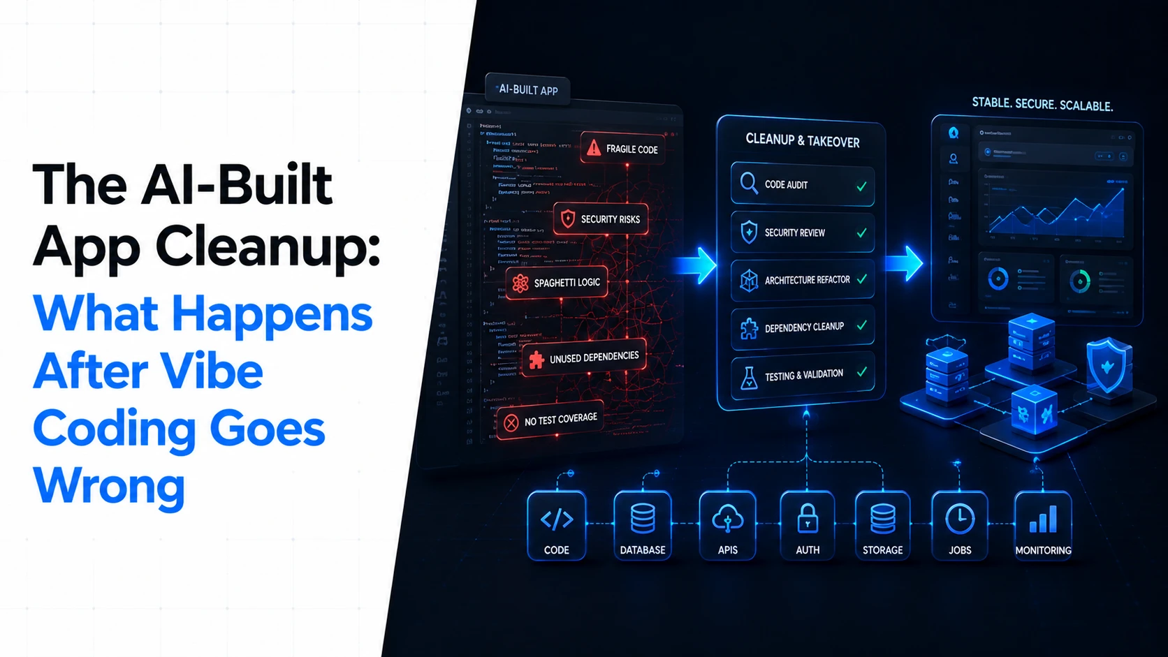 AI-built app cleanup and production software recovery