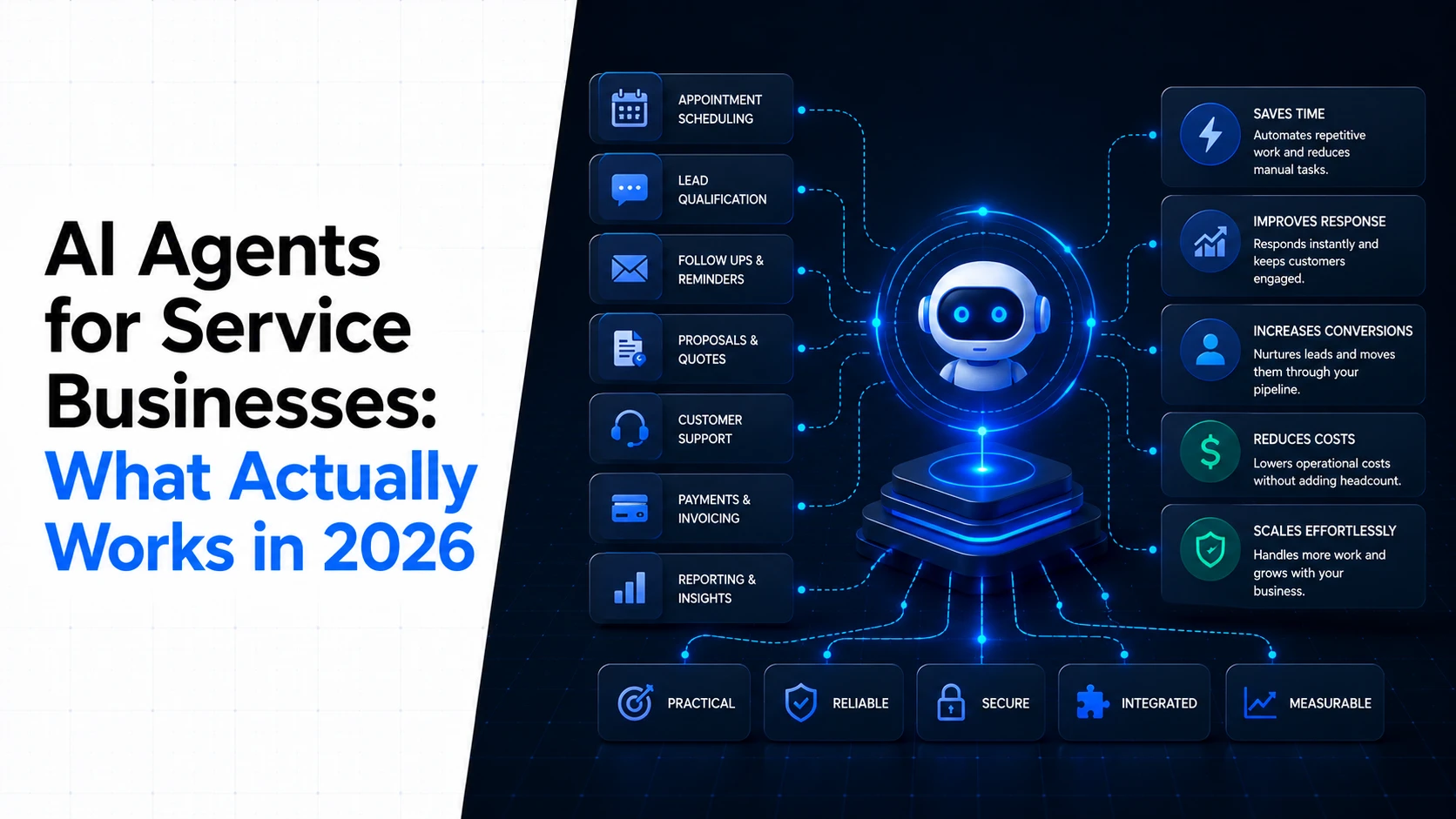 AI agent coordinating customer service and operations for a service business