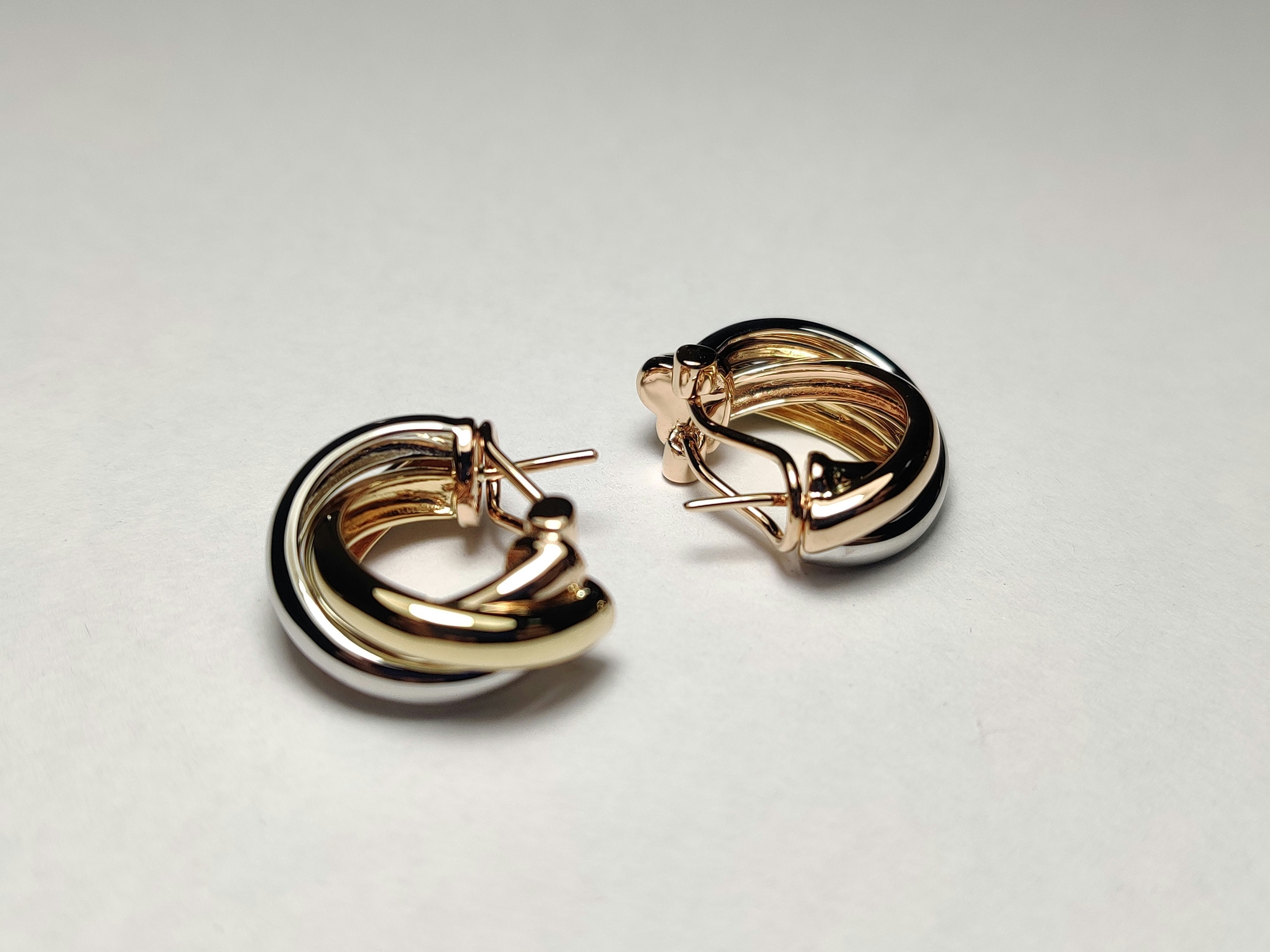 Golden Small Circular Stud Earrings