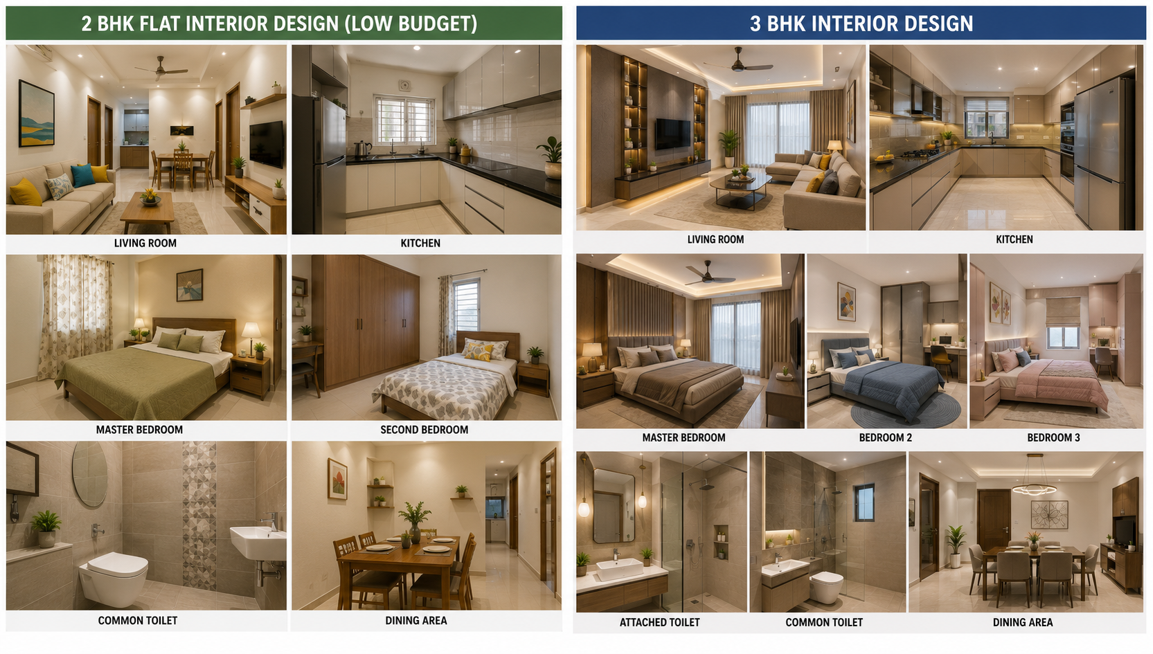 2 BHK Flat Interior Design Low Budget