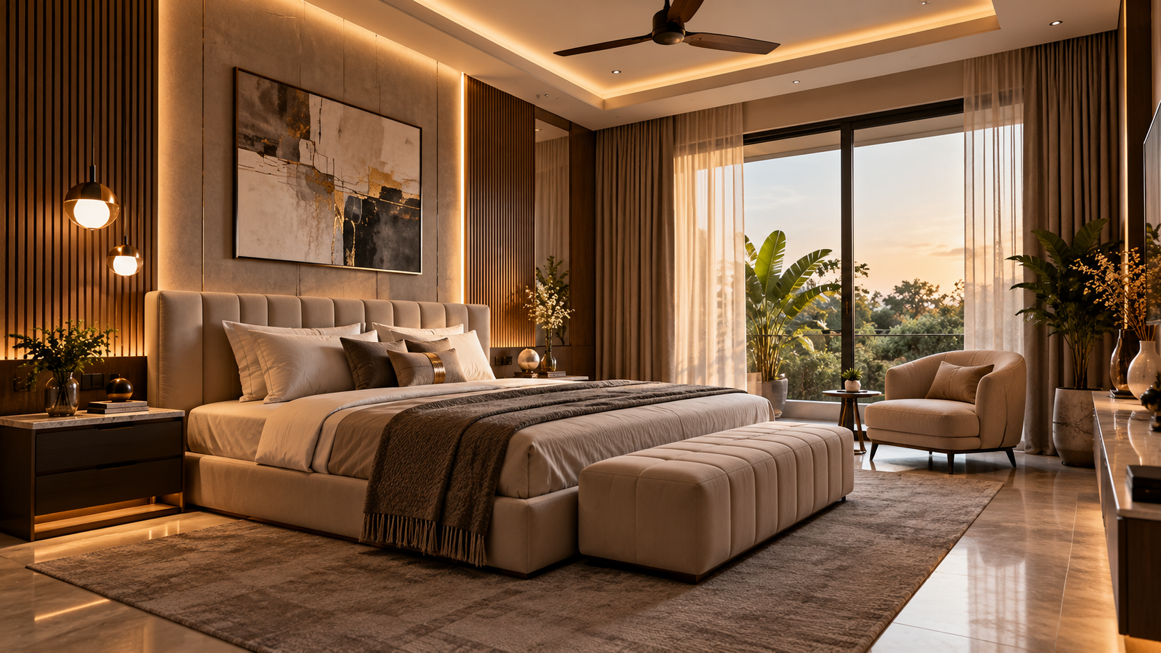 Elegant bedroom interior