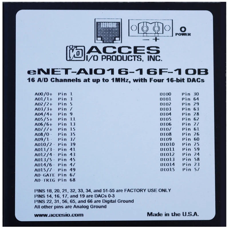 Data Acquisition & Control ENET-AIO16 Series Main Product Image