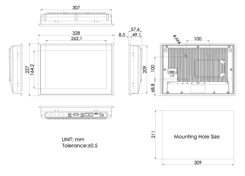 Panel PCs & HMI Controllers ARCHMI-812WB Series Product Image 5