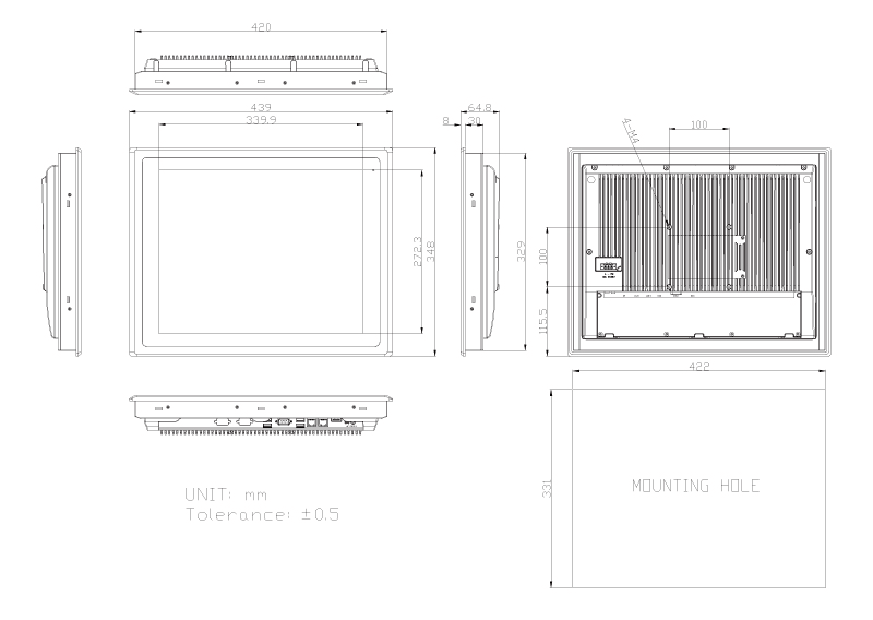 Panel PCs & HMI Controllers ARCHMI-817B Series Product Image 5