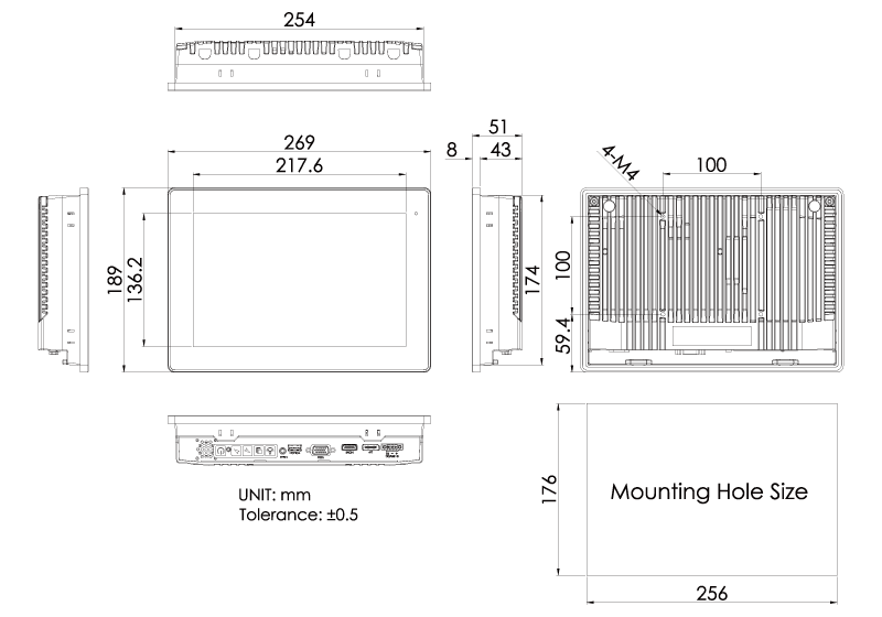 Industrial Monitors AUHMI-110A Series Product Image 5