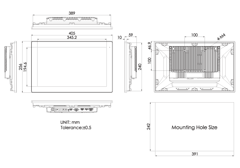 Industrial Monitors AUHMI-116A Series Product Image 5