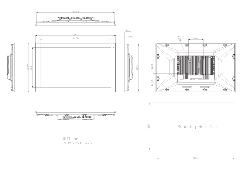 Industrial Monitors AUHMI-121A Series Product Image 5