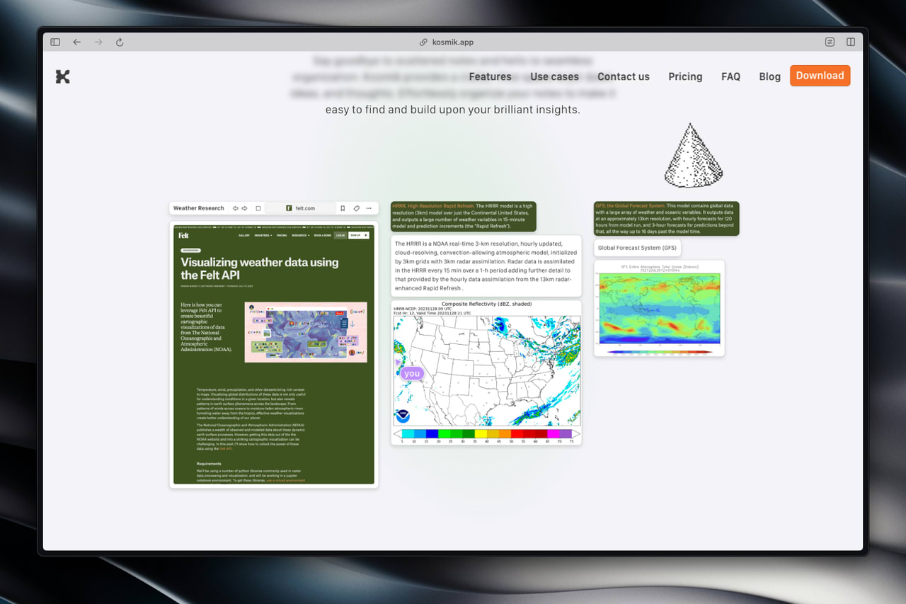 Kosmik's research use case