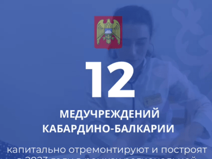 В Кабардино-Балкарии 12 медучреждений здравоохранения капитально отремонтируют и построят в 2023 году