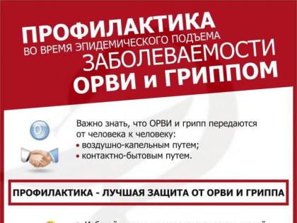 Профилактика во время эпидемического подъема заболеваемости ОРВИ и ГРИППОМ