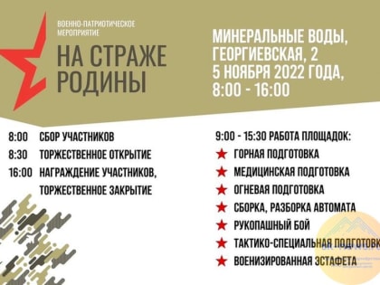 В сборах "На страже Родины" на Ставрополье примут участие 10 команд с ЮФО и СКФО