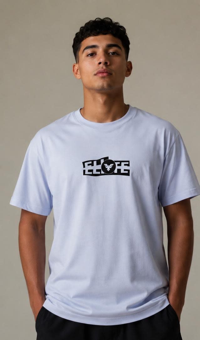 Camiseta Masculina Azul Estampada algodão cotton