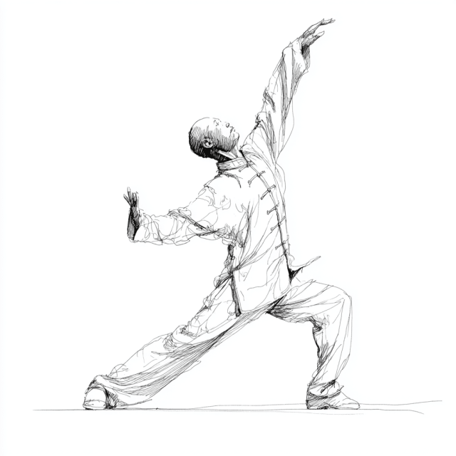 Qi Gong Stellung Bambus im Wind