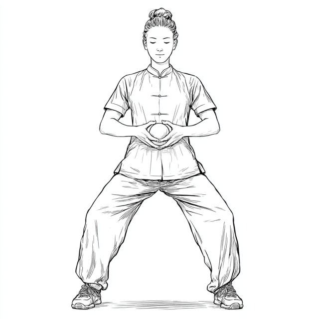 Qi Gong Stellung Energieball halten