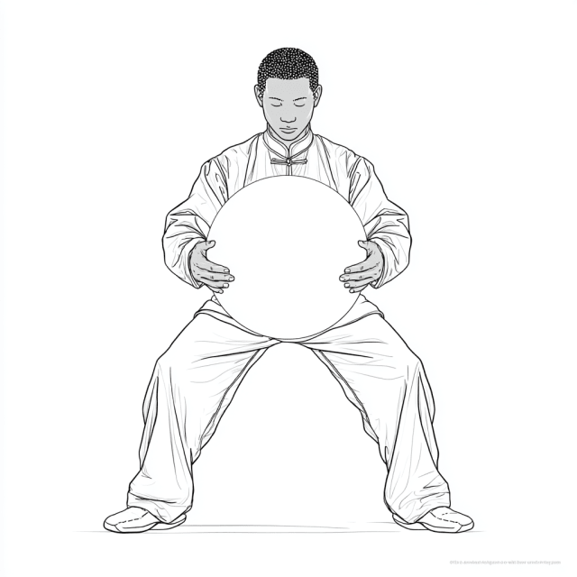 Qi Gong Stellung Mond umarmen