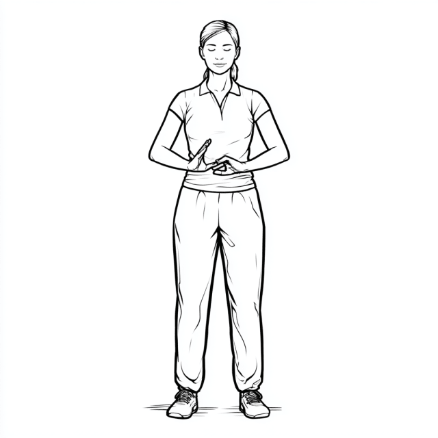 Qi Gong Stellung Perle polieren