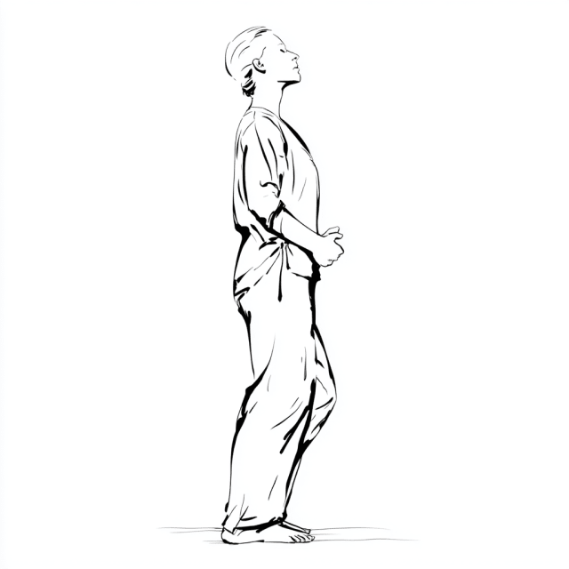 Qi Gong Stellung Wirbelsäule und Atem verbinden