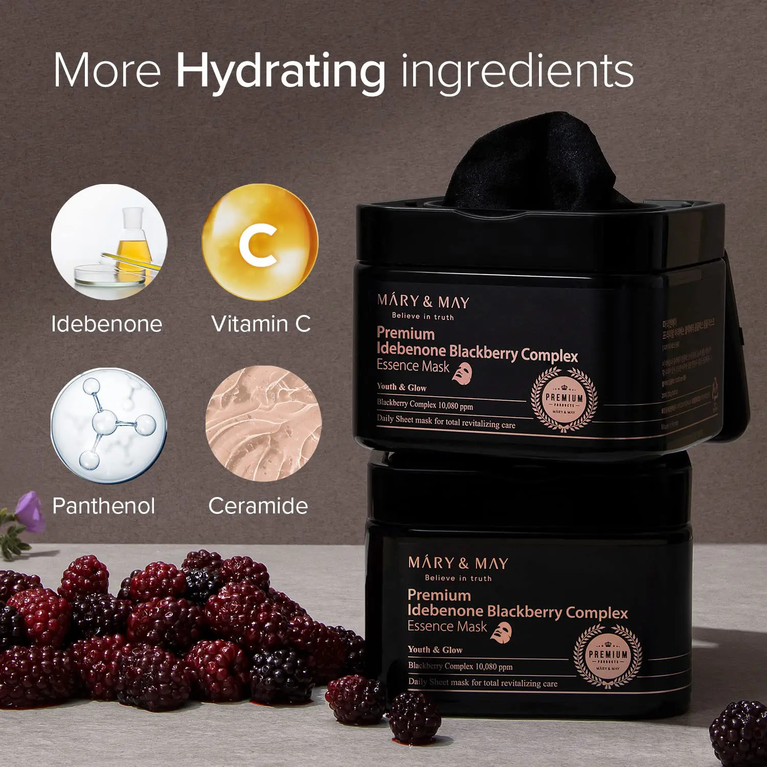 Mary & May Premium Idebenon Blackberry Complex Essence Mask (20EA) thumbnail 2