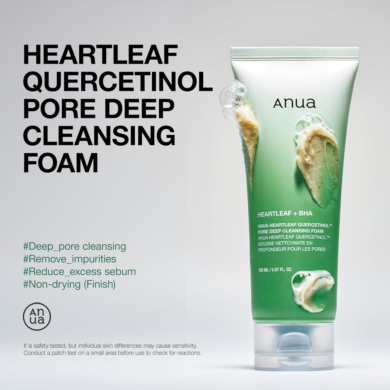 Anua Heartleaf Quercetinol Pore Deep Cleansing Foam 150ml thumbnail 2